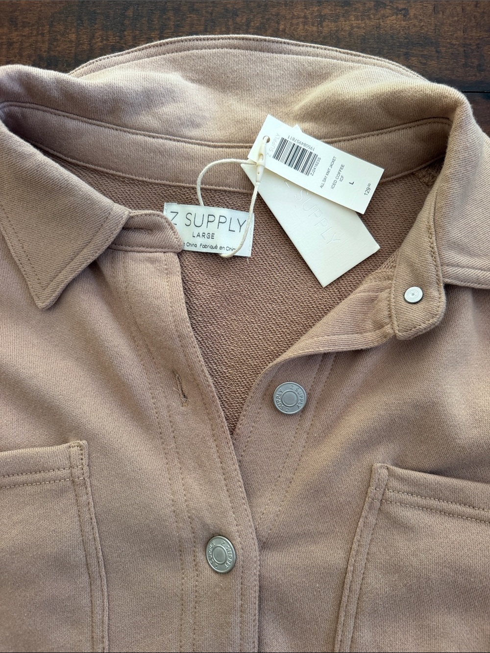 Z Supply NWT Iced Coffee All Day Denim Knit Jacket - Picture 4 of 5